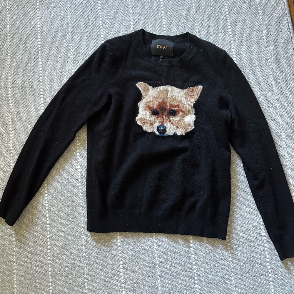 Maje Majicien Cashmere & Wool Graphic Sweater Size 1
